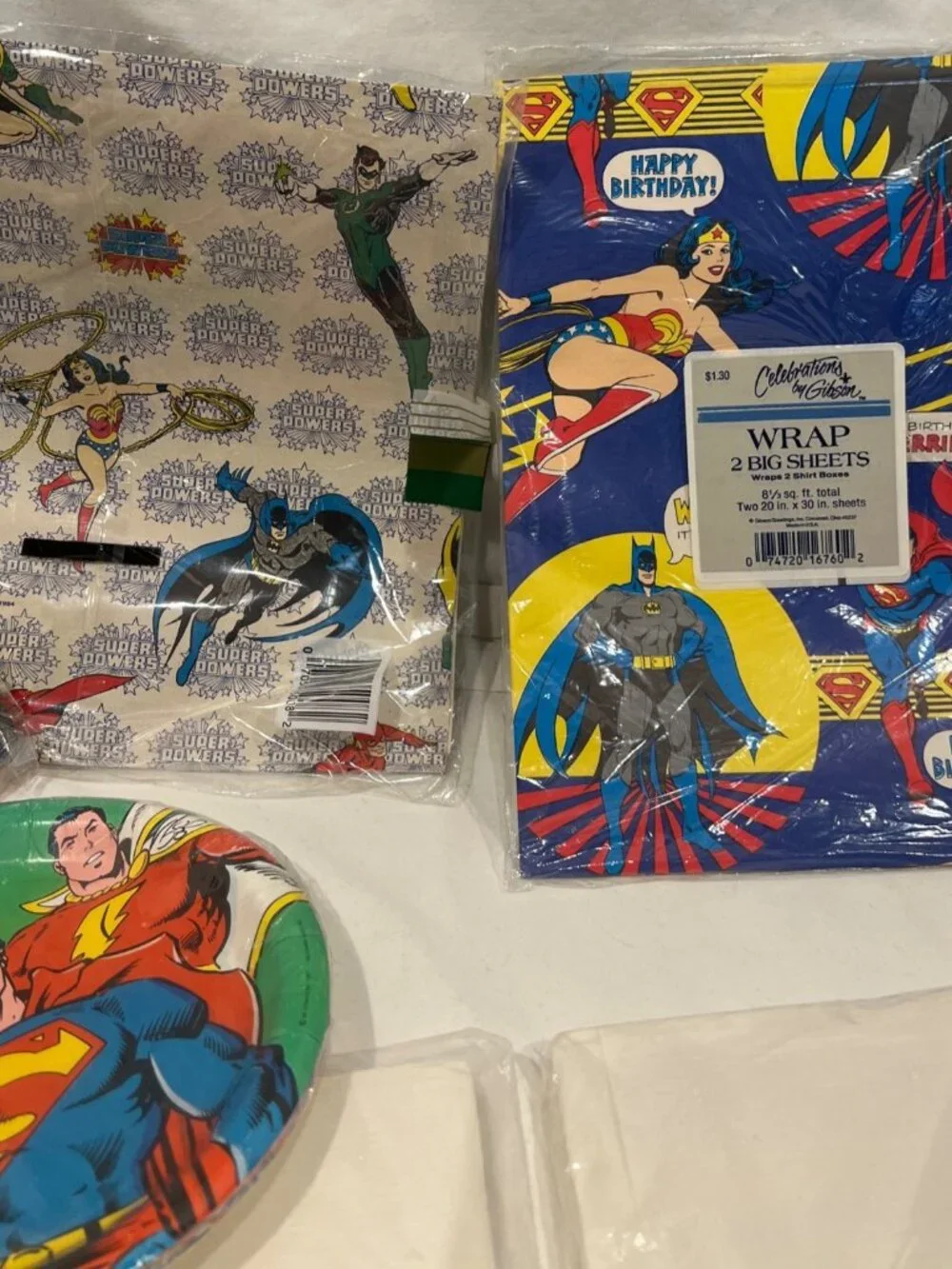 Batman Super Man Wonder Woman Birthday Party NEW Vintage 1980s